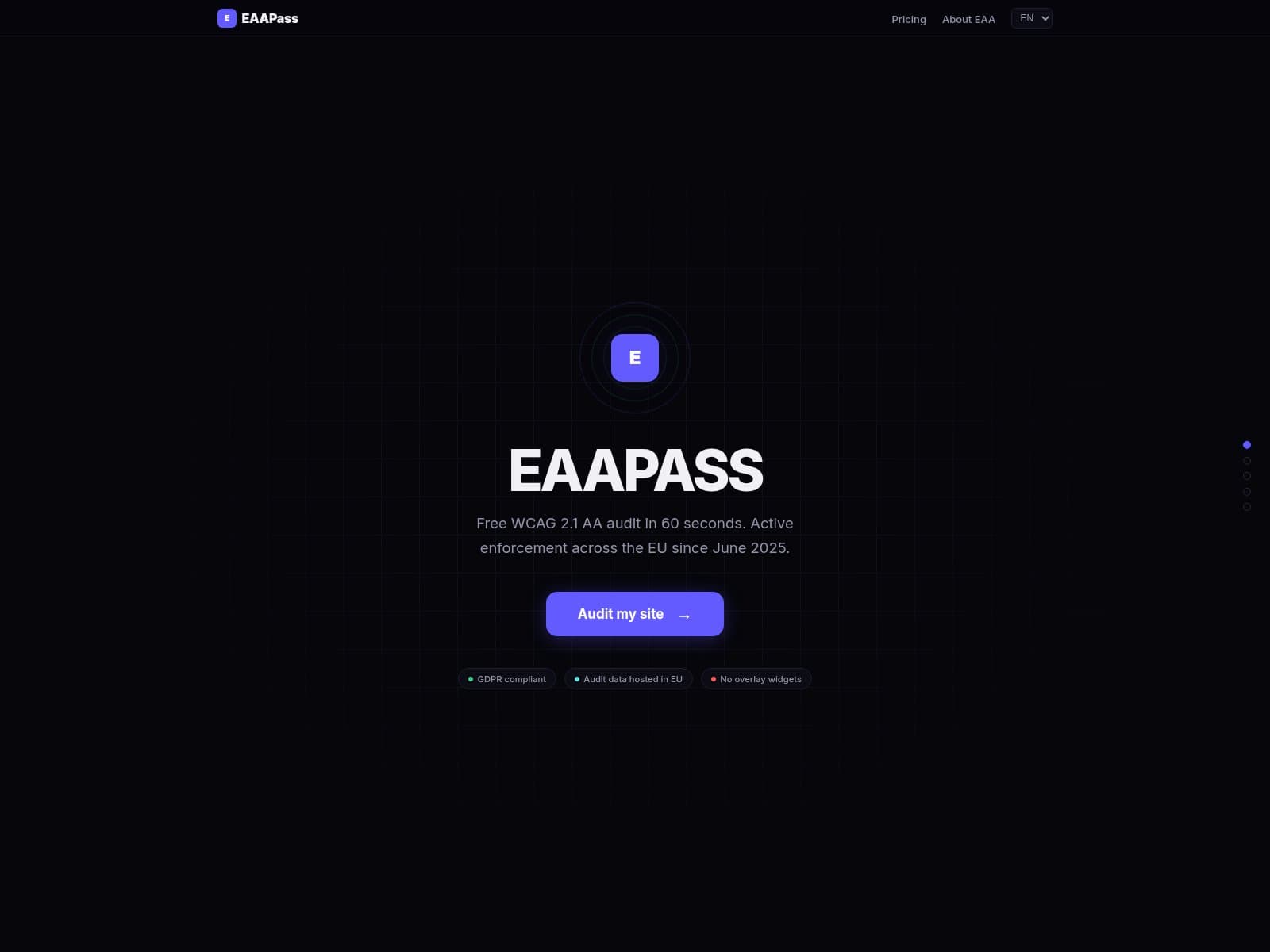 Screenshot de EAA Pass